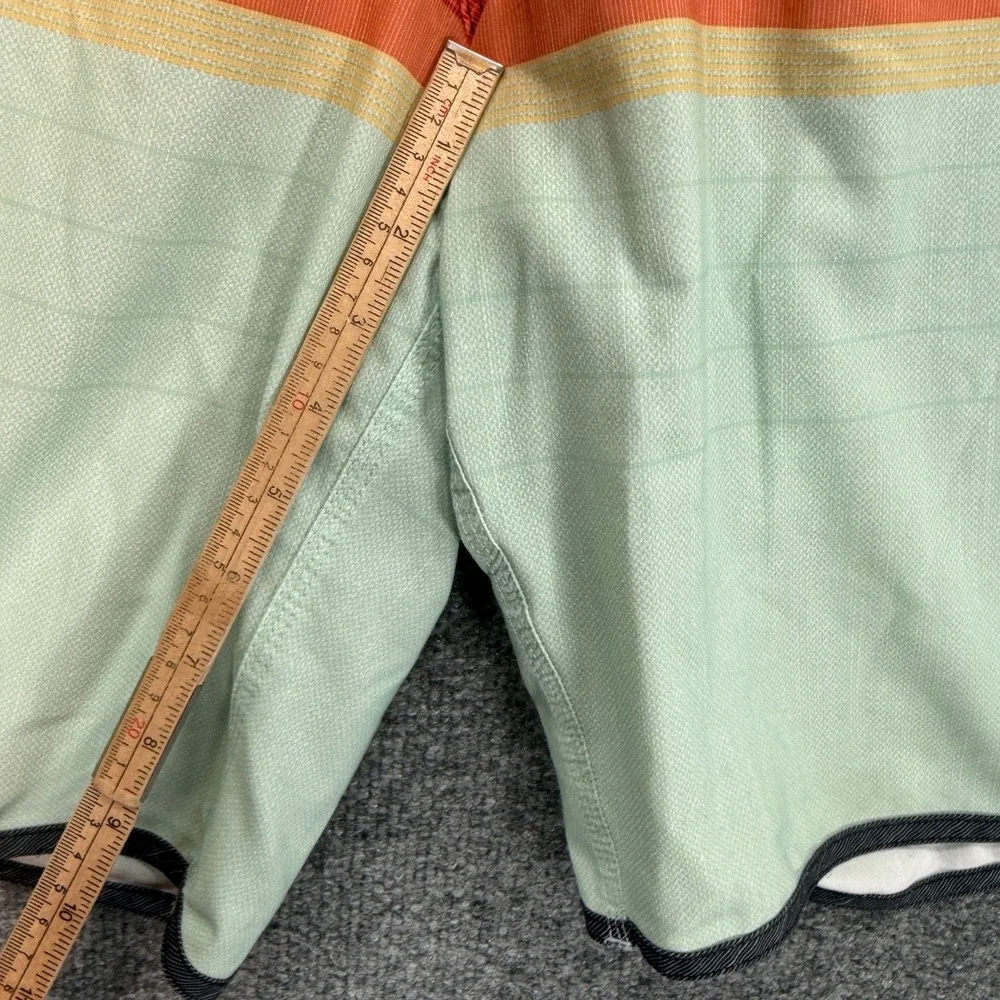 Billabong Board Shorts Mens 38 Mint Green‎ Striped 73 Pro Recycler Swim Trunks